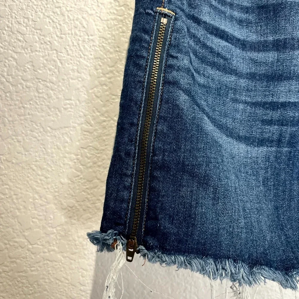 American Eagle Outfitters Mini Skirt‎ Womens 2 Blue Denim High Rise Side Zip